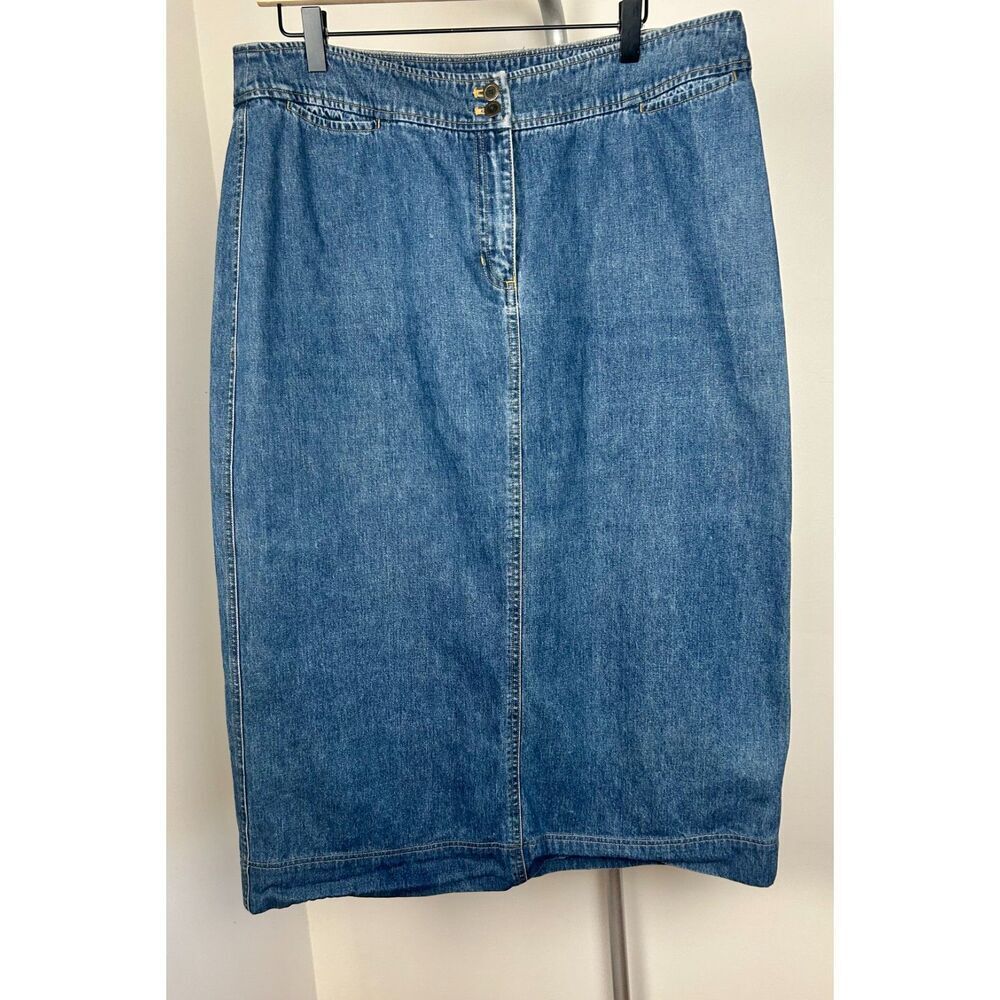 Vintage Y2K Lauren Jeans Ralph Lauren Denim Midi Skirt Size 16
